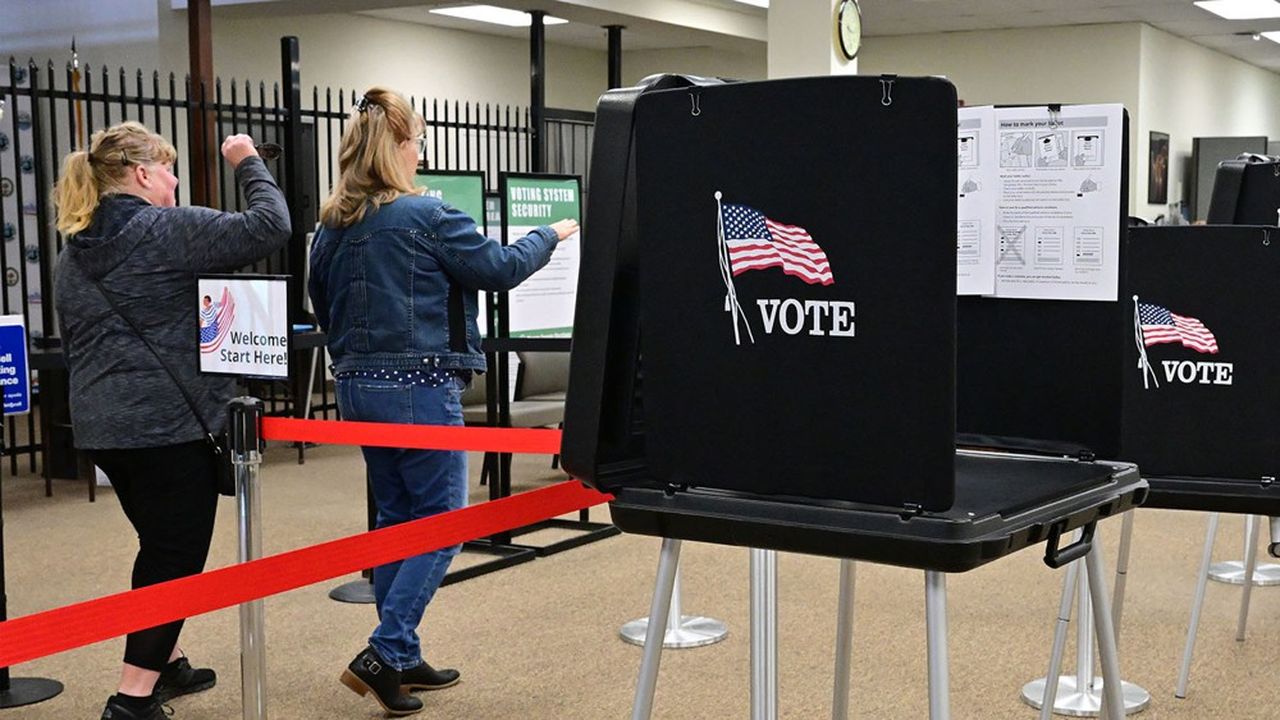 Bureau de vote à Redding, dans le nord de la Californie. A elle seule, la Californie représente près d'un tiers des délégués qui sont en jeu pour ce Super Tuesday de la primaire démocrate.