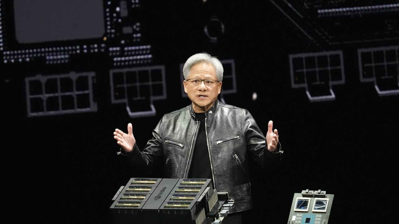 Le PDG de Nvidia, Jensen Huang, a présenté la nouvelle puce du groupe lors d'une conférence organisée à San José, en Californie.