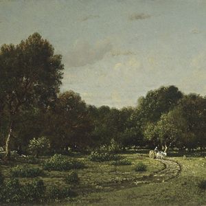 Certains tableaux exposés sont d'une beauté ahurissante, comme cette « Clairière dans la Haute Futaie, forêt de Fontainebleau ».