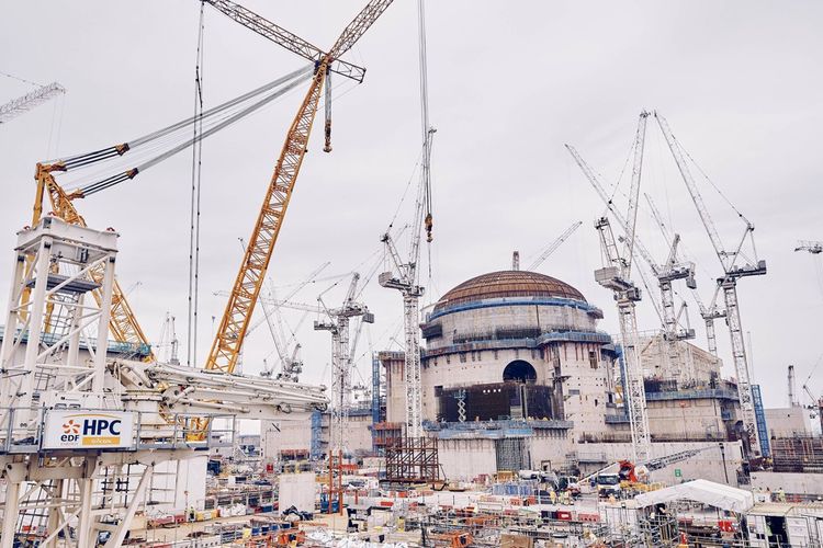 Le bâtiment réacteur numéro un de la centrale d'Hinkley Point