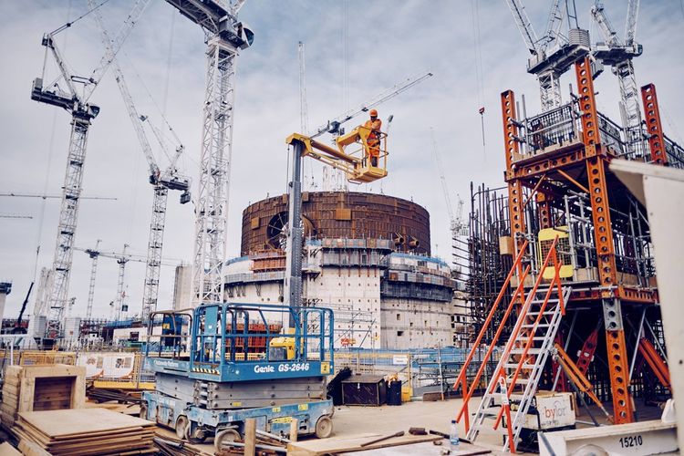 Le bâtiment réacteur numéro deux de la centrale de Hinkley Point C
