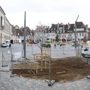 En 2024, la ville de Besançon (Doubs) prévoit de consacrer 2 millions d'euros à la lutte contre les îlots de chaleur par des opérations de végétalisation comme ici sur la place de la Révolution.