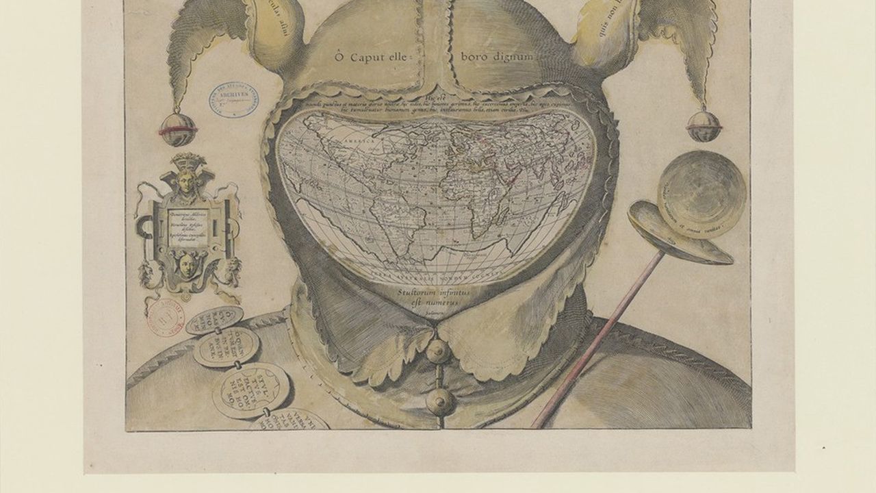 O caput elleboro dignum (Monde dans une tête de fou), vanité de 1590, tirée du livre «Pétaouchnok(s)», de Riccardo Ciavolella.