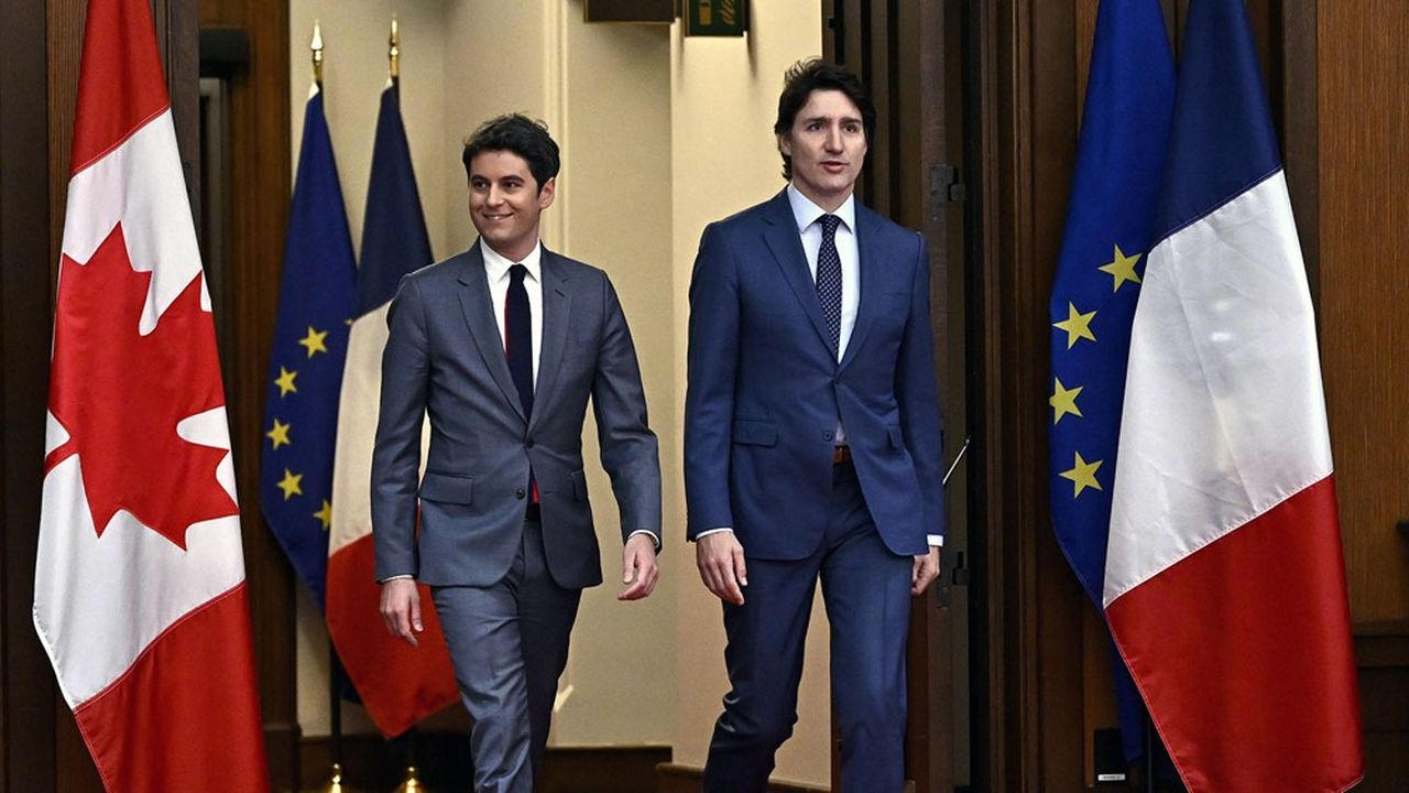 Gabriel Attal et Justin Trudeau ont abordé les relations économiques entre la France et le Canada.