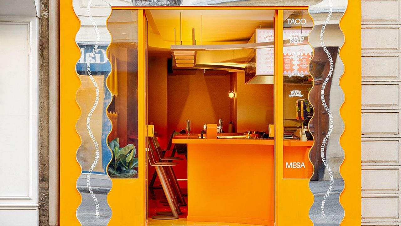 Le « Taco Mesa » à Paris, au décor imaginé par l'agence Uchronia.
