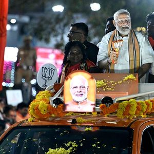 En amont des élections, Narendra Modi a multiplié les parades dans les grandes villes indiennes, comme ici à Chennai, dans le Tamil Nadu, le 9 avril 2024.