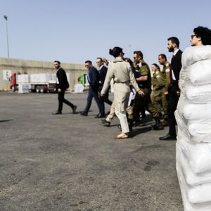 Des chargements d'aide humanitaire entrant dans la bande de Gaza fin mars.