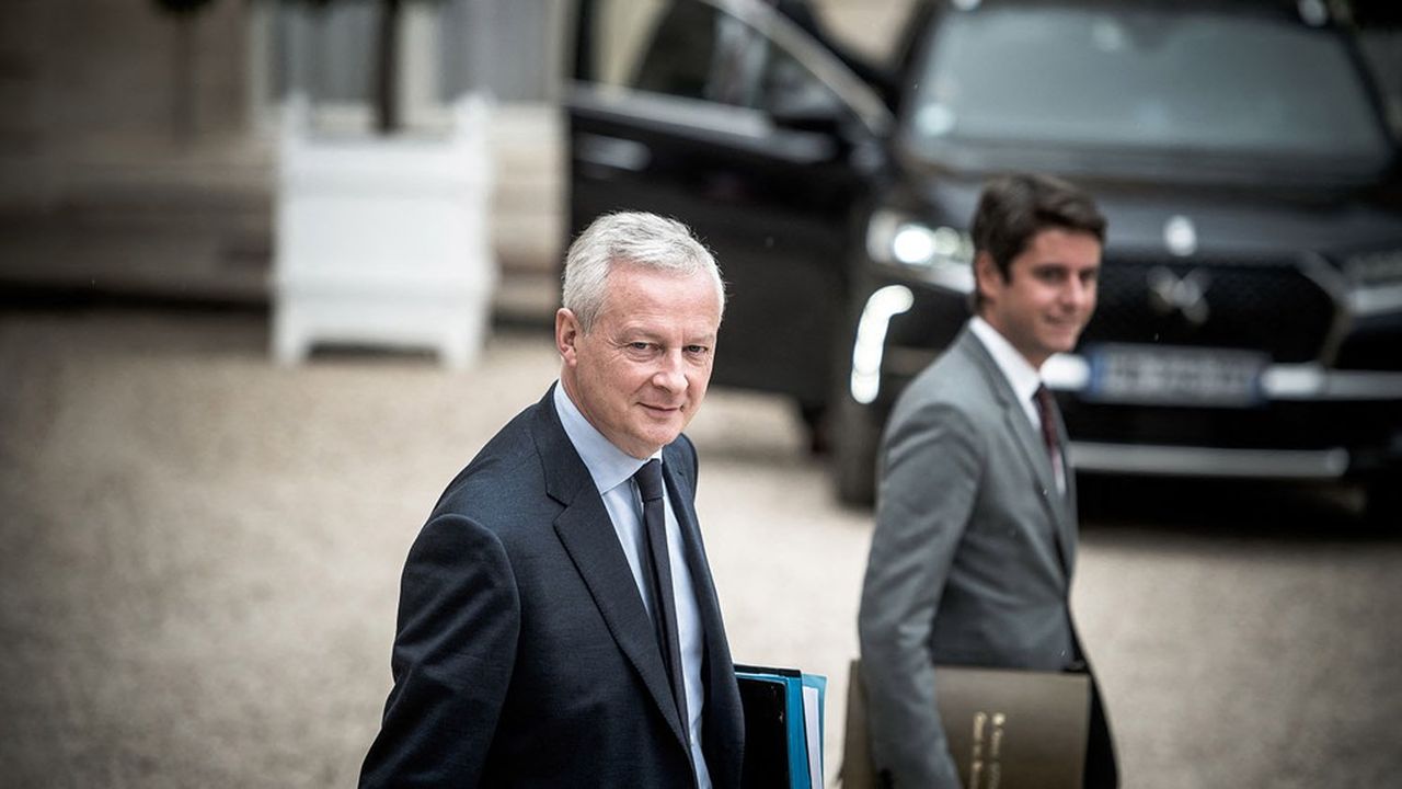 Bruno Le Maire et Gabriel Attal, à la sortie du Conseil des ministres, le 26 septembre 2022.
