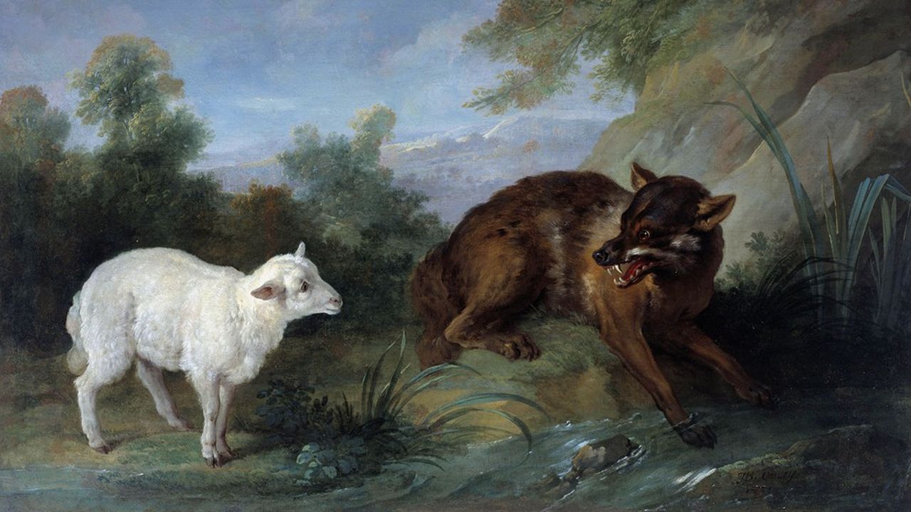 Source d'inspiration managériale : « Le Loup et l'Agneau », fable de Jean de La Fontaine. Peinture de Jean-Baptiste Oudry, 1751. Metz, Musée des Beaux-Arts.