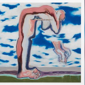 Glitch, huile sur toile (135 x 170 cm) de Firenze Lai (née en 1984). Cette jeune artiste de Hong Kong n'avait pas exposé depuis dix ans et vit désormais à Londres.
