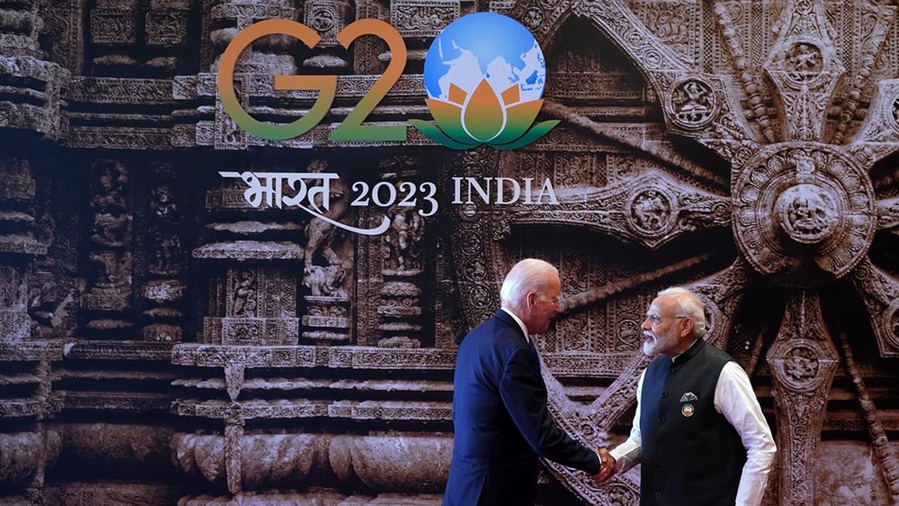 Narendra Modi et Joe Biden lors du sommet du G20, en septembre 2023 à Delhi.