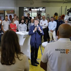 Emmanuel Macron, dans un lycée professionnel d'Orange, en septembre dernier.