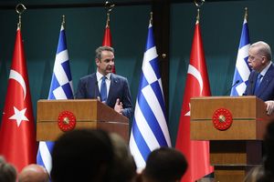 Conférence de presse du Premier ministre grec Kyriakos Mitsotakis et du président turc Recep Tayyip Erdogan.