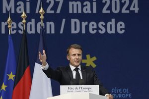 A Dresde, le président Emmanuel Macron a appelé la foule à s'engager pour l'idée européenne et la démocratie.