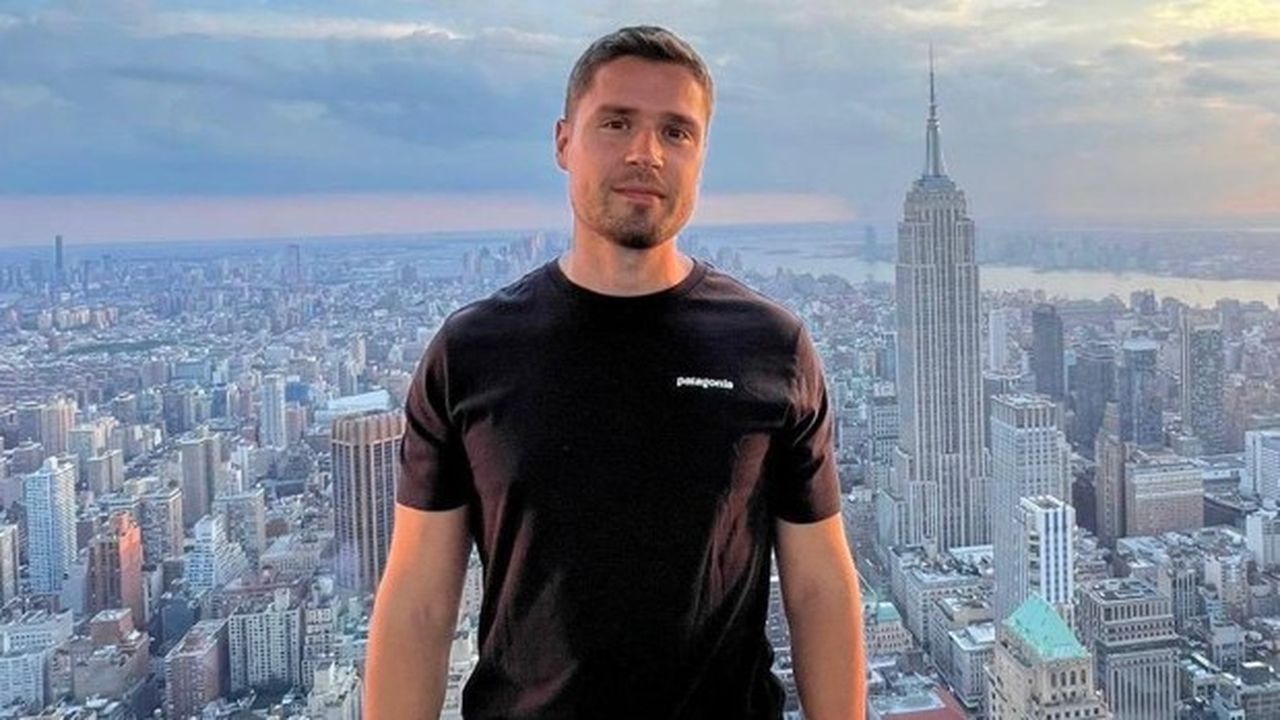 Benoît Labetoulle, 34 ans, devant la skyline de New York.