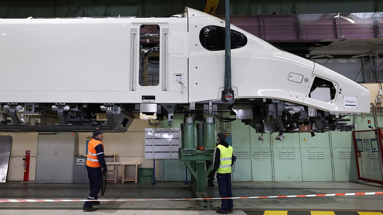 Le TGV-M, dans l'usine Alstom de Belfort. Cette cinquième génération de train à grande vitesse devrait entrer en service l'an prochain.