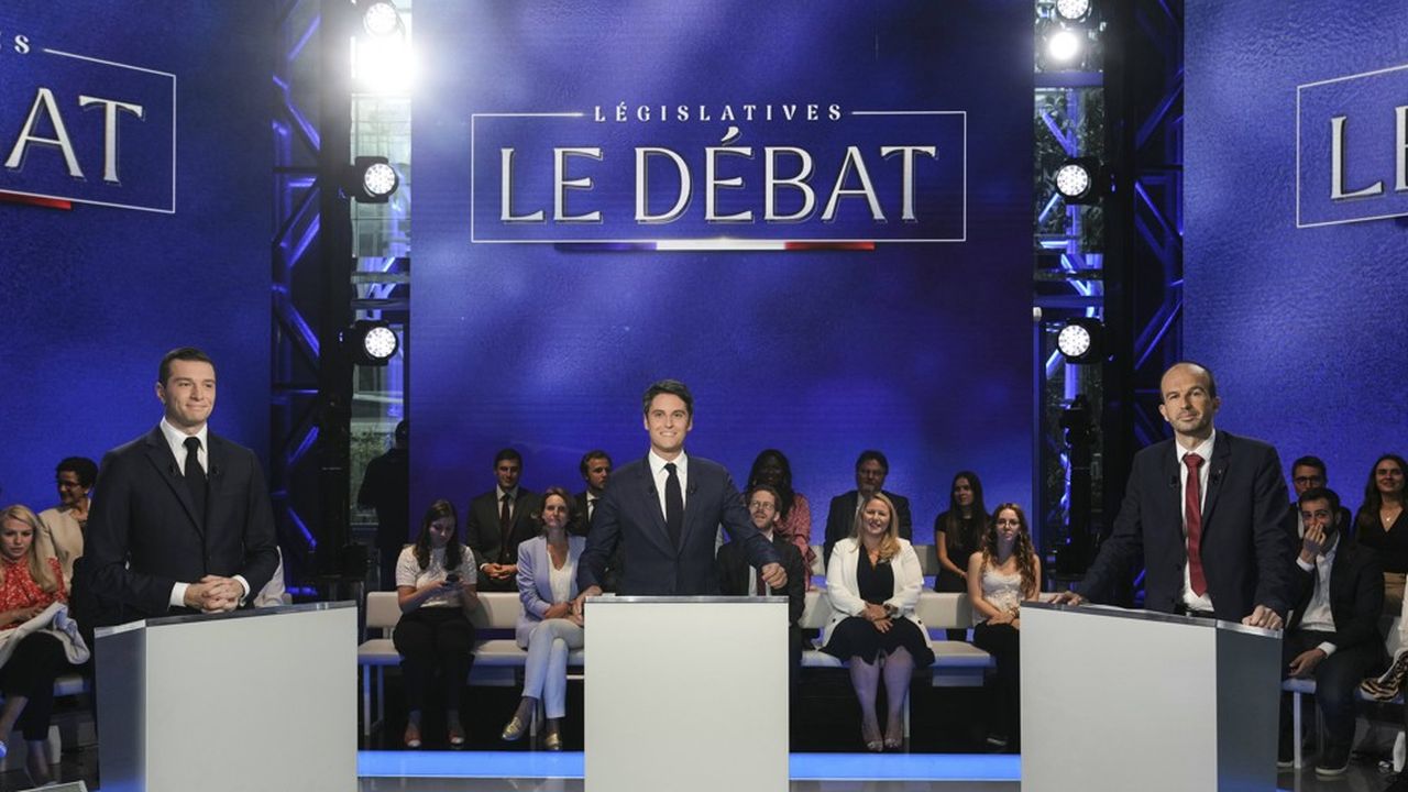 Législatives 2024 : pouvoir d'achat, retraites, nationalité… les passes d'armes entre Attal, Bardella et Bompard