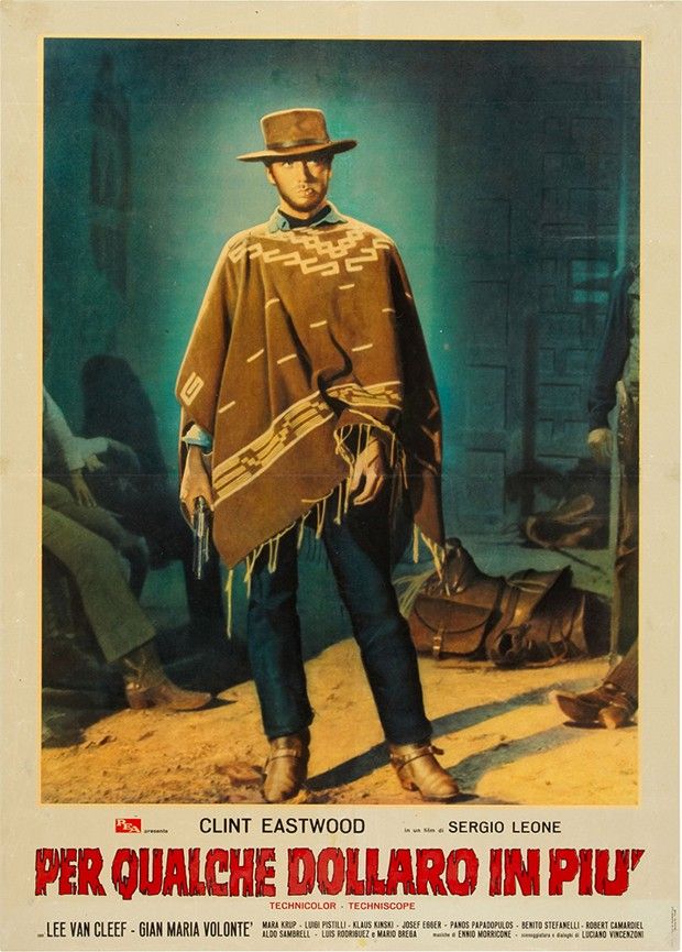 L'affiche italienne de « Pour quelques dollars de plus » (1965) de Sergio Leone, avec Clint Eastwood.