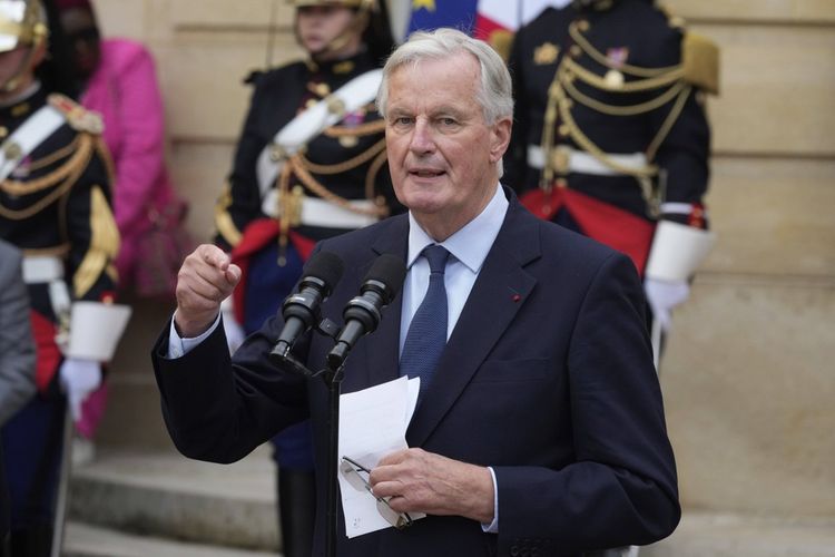 Michel Barnier, le 5 septembre 2024, sa première conférence à Matignon.