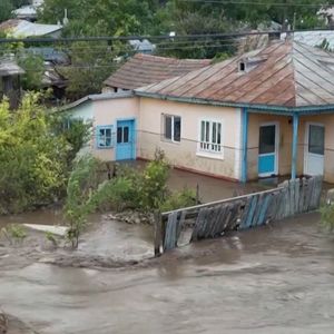 La région de Galati, en Roumanie, est particulièrement touchée par la tempête Boris.